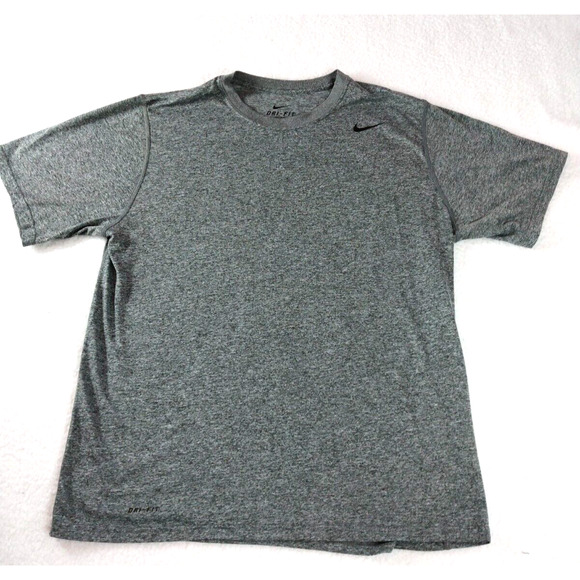 NIKE Men's Logo Dri-FIT Short Sleeve T-Shirt‎ Heather Gray Size Large - Picture 1 of 8